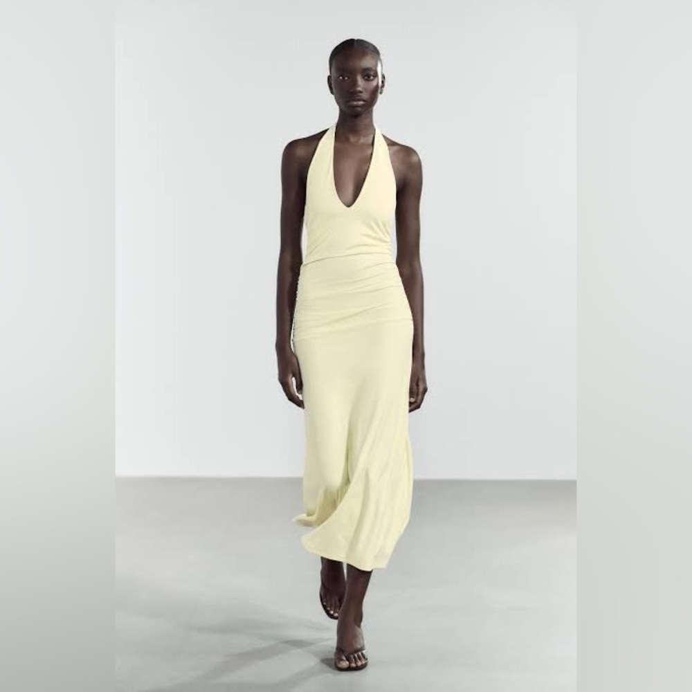 Zara Halter Polyamide Long Dress - Picture 3 of 6